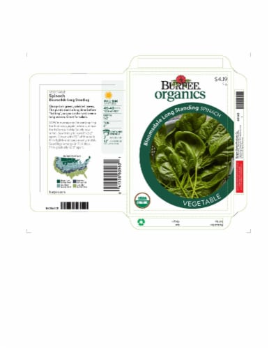 Burpee Organic Spinach Bloomsdale Long Standing Perspective: front