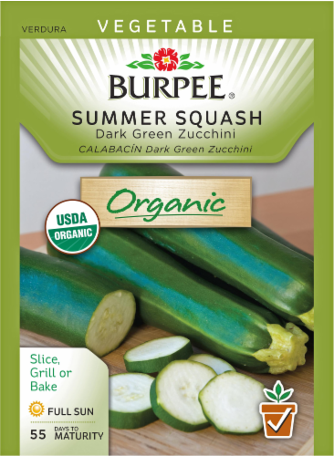 Burpee® Organic Dark Green Zucchini Summer Squash Seeds Perspective: front