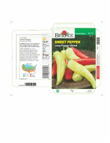 Burpee® Long Pepper Blend Sweet Pepper Seeds - Multi-Color Perspective: front