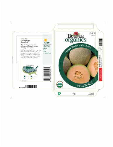 Burpee® Honey Rock Organic Cantaloupe Seeds - Yellow Perspective: front