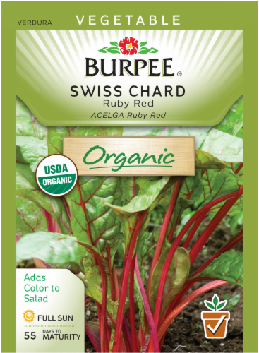 Burpee® Organic Ruby Red Swiss Chard Seeds Perspective: front