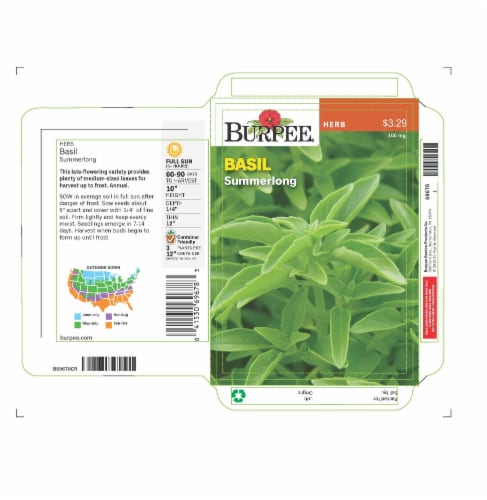 Burpee® Summerlong Basil Herb Seeds - Green Perspective: front