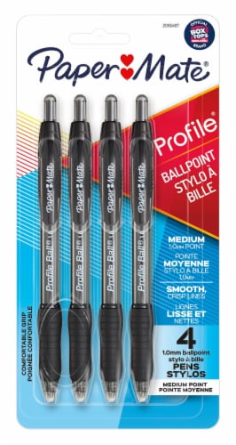 Paper Mate Profile Pens, Medium, 1.00 mm Ballpoint - 4 pens