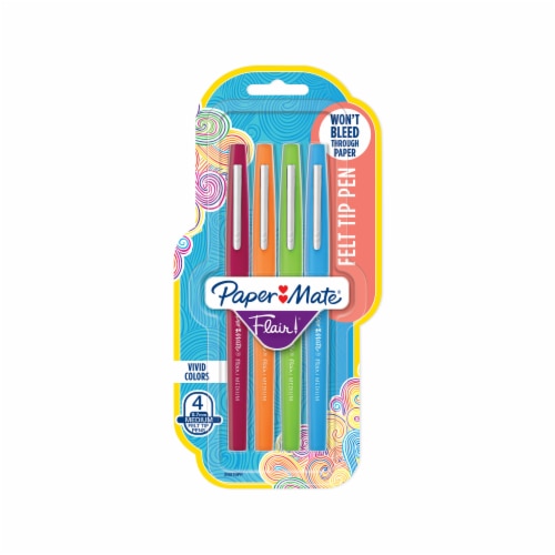 Paper Mate® Flair!® Medium Point Vivid Colors Felt Tip Pens - Assorted, 4  pk - Kroger