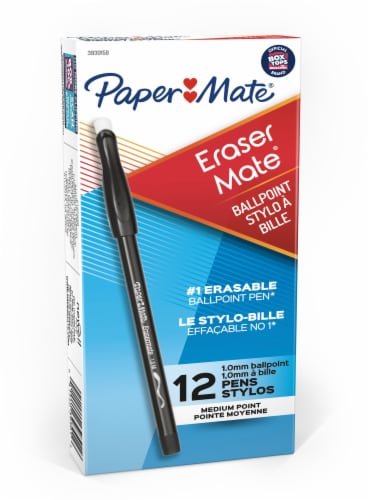 Paper Mate® Eraser Mate® Ballpoint Style Pen Medium Black Perspective: front