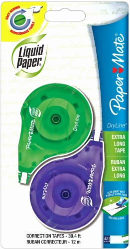 Paper Mate® DryLine Liquid Paper Extra-Long Correction Tape - 39.4 Foot - 2  Pack, 39.4 Foot - Kroger