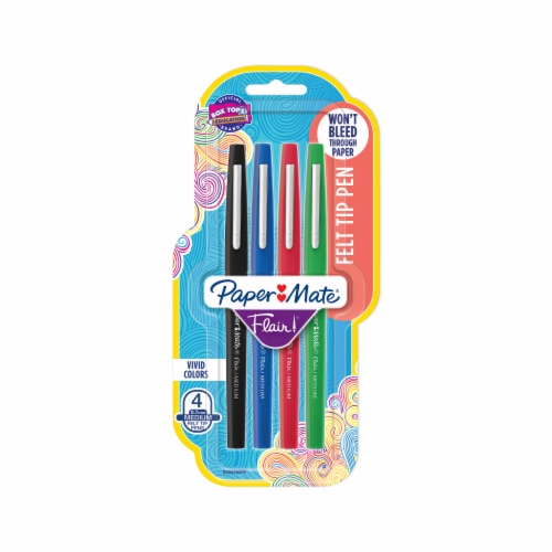 Paper Mate® Flair!® Medium Point Vivid Colors Felt Tip Pens - Assorted, 4  pk - Fry's Food Stores