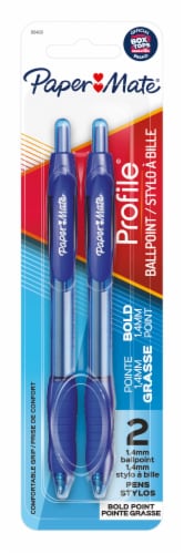 Paper Mate® Profile® Bold 1.4mm Ballpoint Pens - Blue Perspective: front