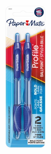 Paper Mate® Profile® Bold 1.4mm Ballpoint Pens - Blue Perspective: front