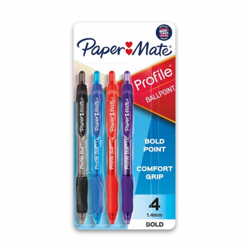 Paper Mate® Profile Retractable Ballpoint Pen Pack - Assorted, 4