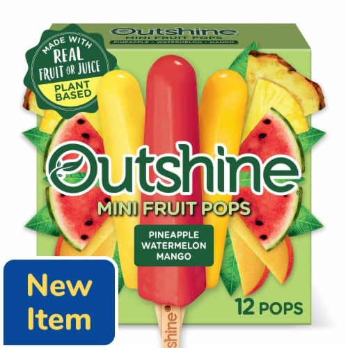 Outshine Pineapple, Watermelon, Mango Fruit Bars Perspective: front