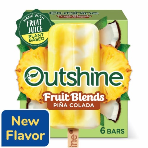 Outshine Pina Colada Fruit Ice Bars Perspective: front