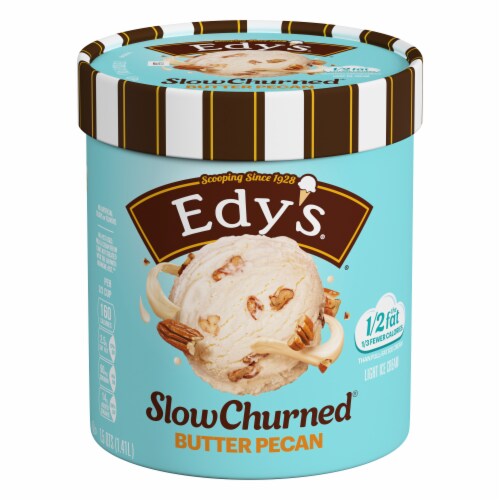 Edy's Dreyer's Slow Churned Butter Pecan Light Ice Cream, 1.5 Qt Perspective: front