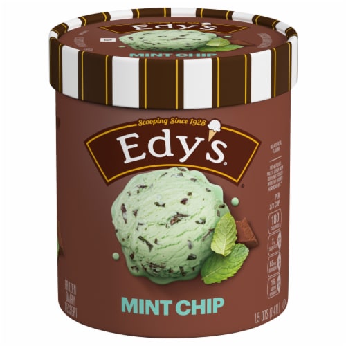 Edy's® Mint Chocolate Chip Ice Cream Tub Perspective: front