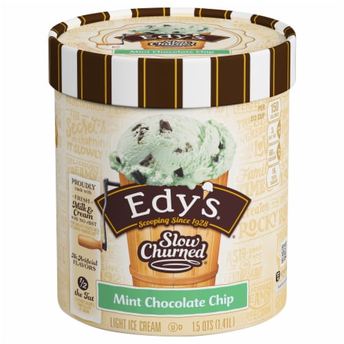 Edy's® Slow Churned® Mint Chocolate Chip Light Ice Cream Perspective: front