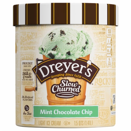 Edy's® Slow Churned® Mint Chocolate Chip Light Ice Cream Perspective: front