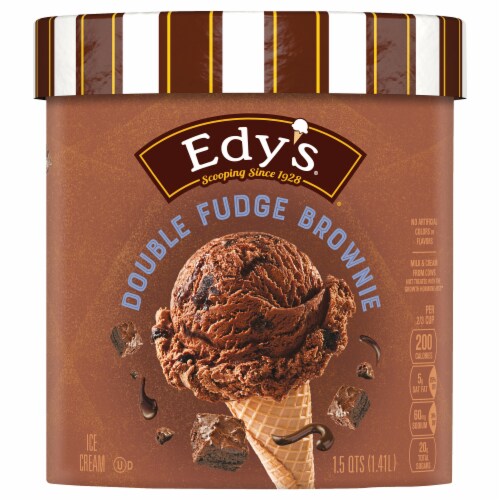 Edy's Double Fudge Brownie Ice Cream Perspective: front