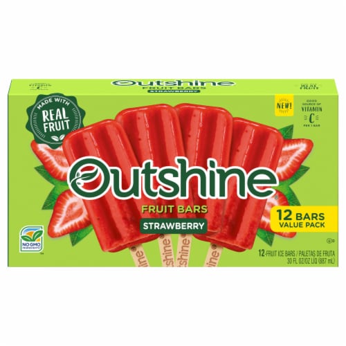 Outshine Strawberry Fruit Bars Perspective: front