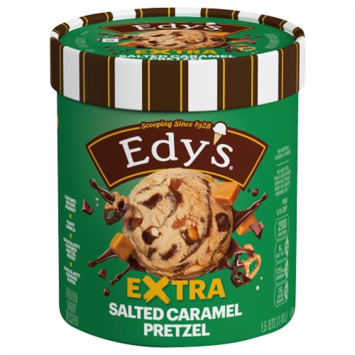 Dreyer's/Edy's™ Grand Salted Caramel Pretzel Path Ice Cream Tub Perspective: front