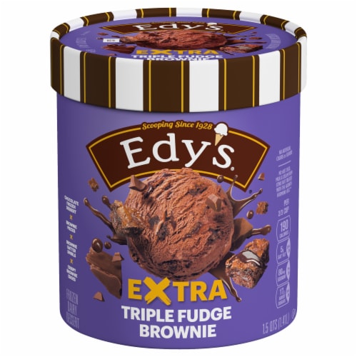 Edy's® Triple Fudge Brownie Ice Cream Perspective: front