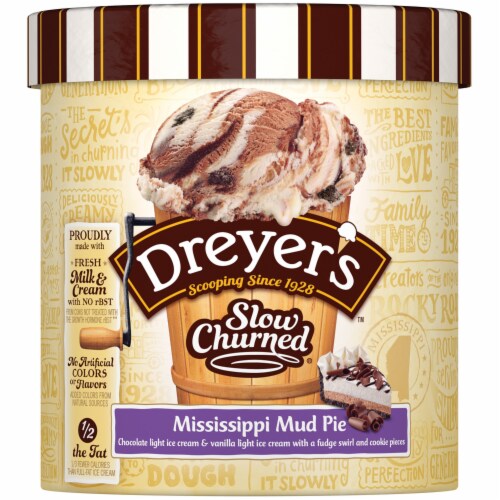 Dreyer's/Edy's Slow Churned Mississippi Mud Pie Light Ice Cream Perspective: front