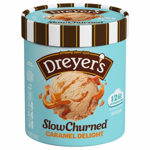 Edy's® Slow Churned Caramel Delight Light Ice Cream Tub Perspective: front