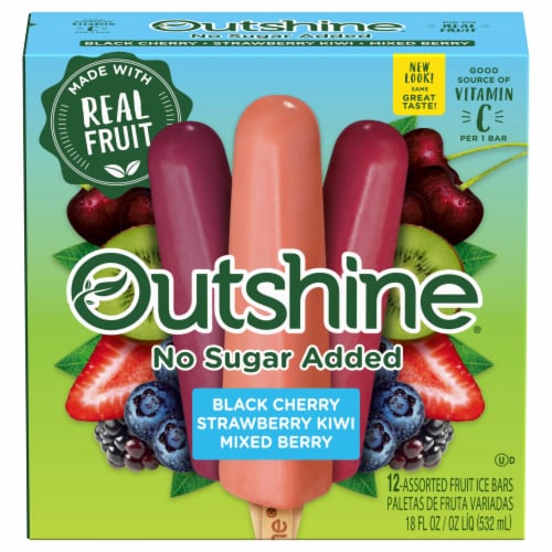 Outshine® Sugar Free Strawberry Kiwi Black Cherry Mixed Berry Fruit Bars Perspective: front