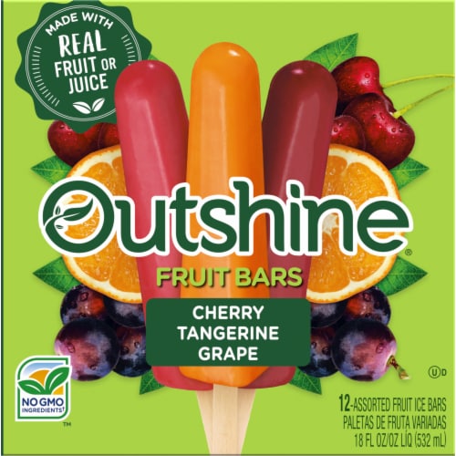 Outshine® Cherry Tangerine Grape Variety Fruit Bars Perspective: front