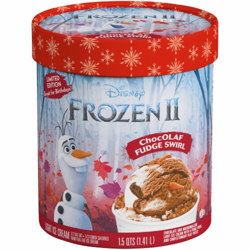 Disney Frozen 2 ChocOLAF Fudge Swirl Ice Cream Perspective: front
