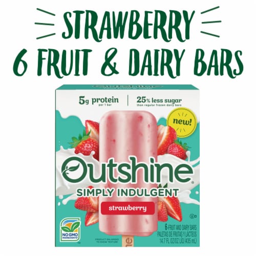 Outshine® Simply Indulgent Creamy Strawberry Frozen Fruit Bars Perspective: front