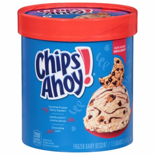 Chips Ahoy! Caramel Frozen Dairy Dessert Tub Perspective: front