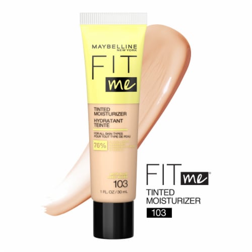 Maybelline New York Fit Me 103 Tinted Moisturizer Natural Coverage Face Makeup Perspective: front