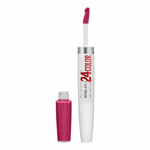 Maybelline New York Super Stay 24/7 Fuchsia 24 2-Step Liquid Lipstick Makeup Perspective: front