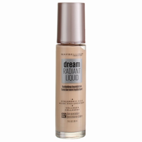 Maybelline Dream Radiant Liquid Foundation Medium Coverage Hydrating 02 Fair Porcelain Perspective: front