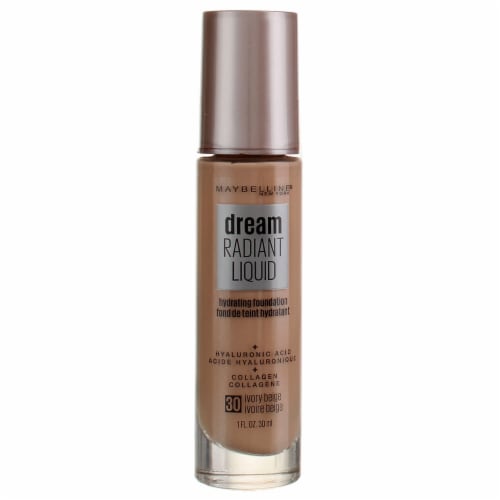 Maybelline New York Dream Ivory Beige Radiant Liquid Medium Coverage Hydrating Foundation Perspective: front