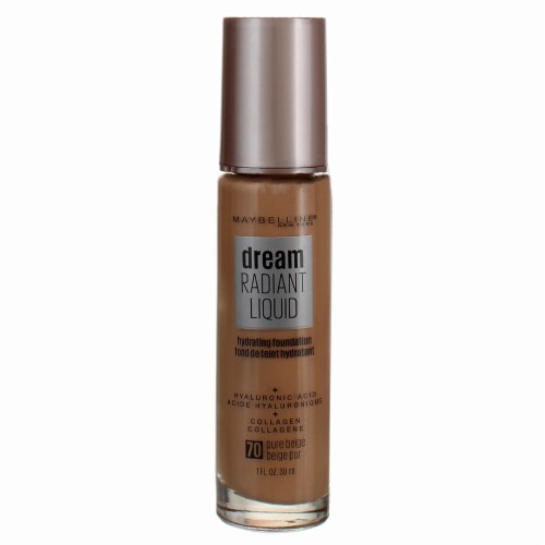 Maybelline Dream Radiant Liquid Foundation Medium Coverage Hydrating 70 Pure Beige Perspective: front