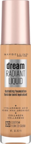 Maybelline Dream Radiant Liquid Medium Coverage 80 Cashew Hydrating Foundation Perspective: front