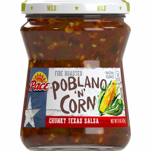 Pace Fire Roasted Poblano 'N' Corn Chunky Texas Salsa Perspective: front