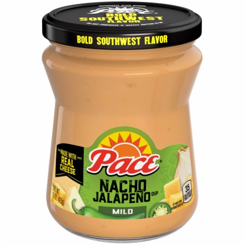 Pace® Mild Nacho Jalapeno Queso Cheese Dip Jar Perspective: front