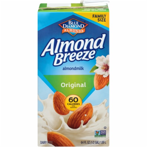 Almond Breeze® Dairy Free Shelf Stable Original Almond Milk Half Gallon Perspective: front