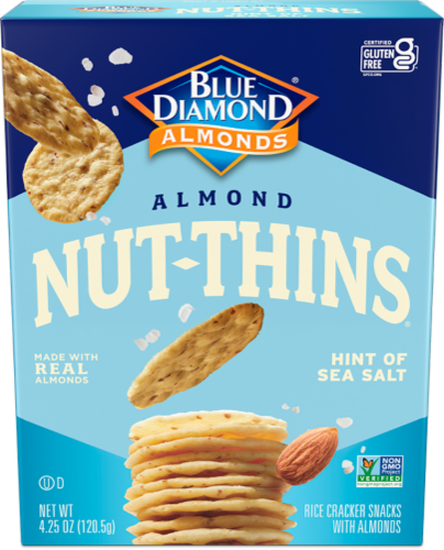 Blue Diamond® Nut-Thins® Sea Salt Almond Rice Crackers Perspective: front