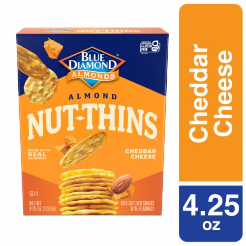 Blue Diamond® Nut-Thins® Cheddar Cheese Almond Rice Crackers Perspective: front