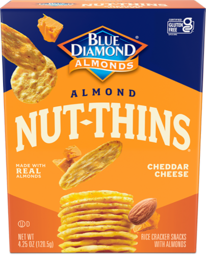 Blue Diamond® Nut-Thins® Cheddar Cheese Almond Crackers Perspective: front