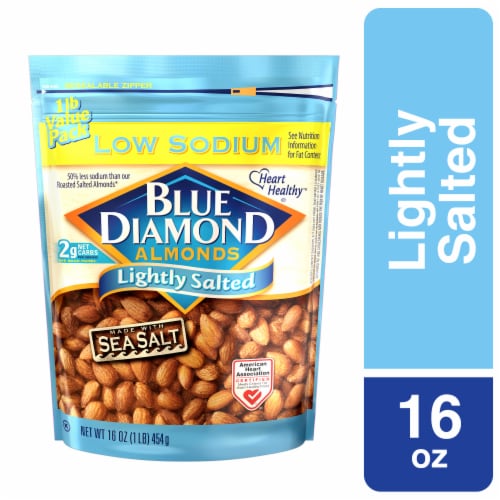 Blue Diamond® Low Sodium Lightly Salted Almonds Perspective: front