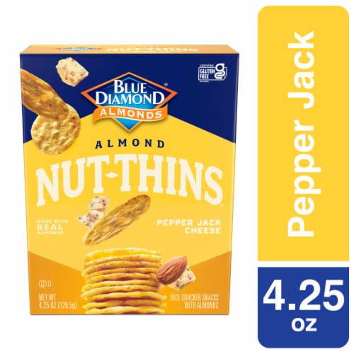 Blue Diamond® Nut-Thins Pepper Jack Cheese Almond Crackers Perspective: front