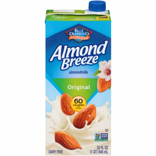 Almond Breeze® Dairy Free Shelf Stable Original Almond Milk Quart Perspective: front