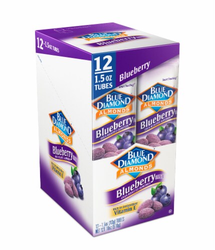 Blue Diamond® Blueberry Flavored Oven Roasted Almonds Tubes Perspective: front