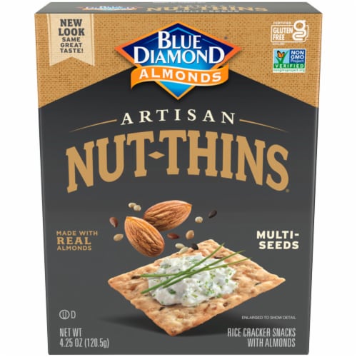 Blue Diamond Almonds Nut-Thins Multi-Seeds Artisan Rice Crackers Perspective: front