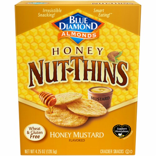 Blue Diamond Nut-Thins Honey Mustard Almond Crackers Perspective: front