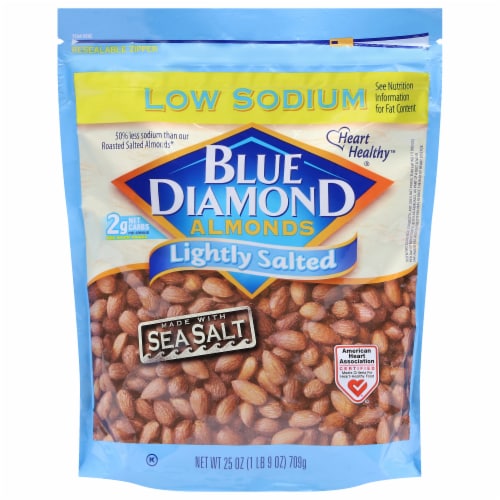 Blue Diamond® Low Sodium Lightly Salted Almonds Perspective: front